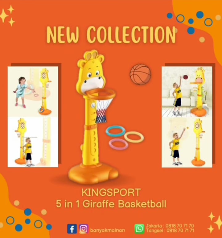 KING SPORT 5IN1 GIRAFFE BASKET BALL